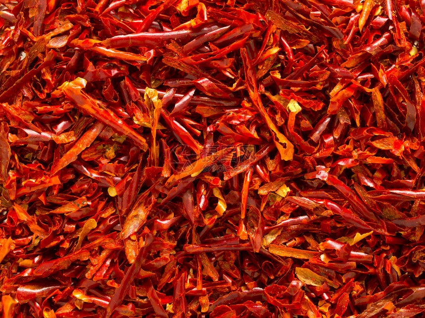 干红辣椒薄片味道红色食物调味品蔬菜胡椒香料水平图片