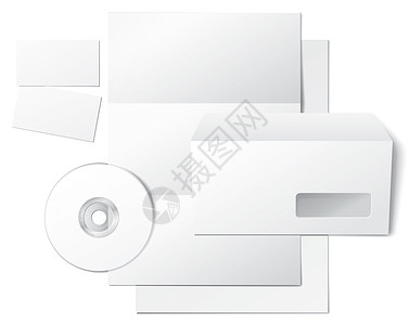 空白信 信封 名片和光盘营销企业邮件广告模板折痕风采阴影绘画折叠背景图片
