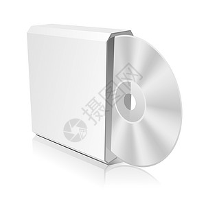 CD 框模板光栅化团体反射软件磁盘包装白色纸板电脑空白背景图片