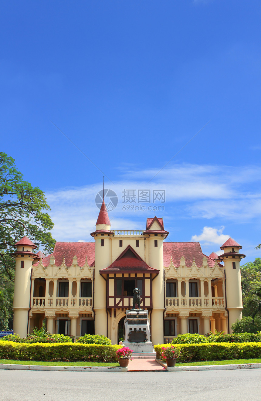 Rama King 6 泰国Nakhon病理学历史美化大厅池塘城堡住宅花园历史性游客地标图片