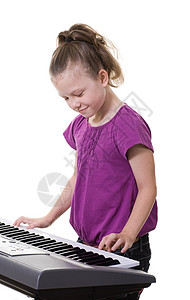 玩键盘的女孩背景图片