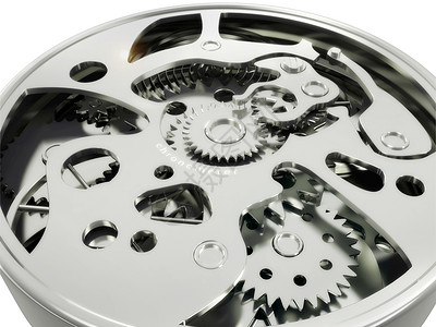 齿轮手表机制小时金属插图齿轮关系宏观手表机器背景