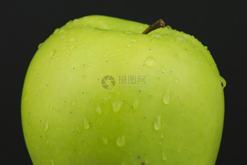 黑色绿苹果图片