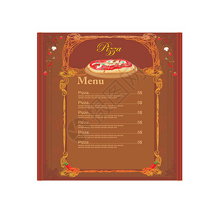 面菜单Pizza 菜单模板装饰品食物框架卡片午餐送货商业涂鸦茶点盘子设计图片