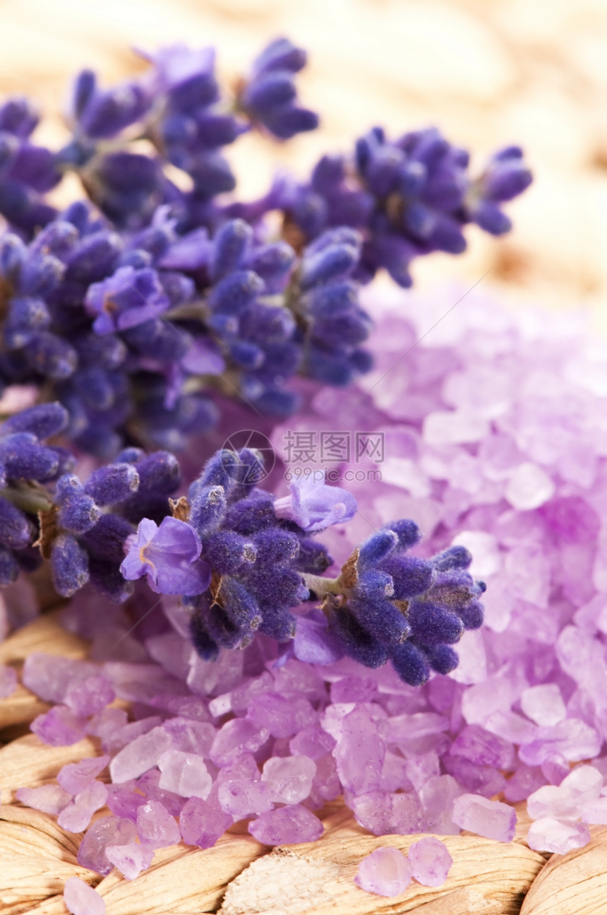 含盐蓝呵护芳香产品边界疗法化妆品药品蓝色花朵紫色图片
