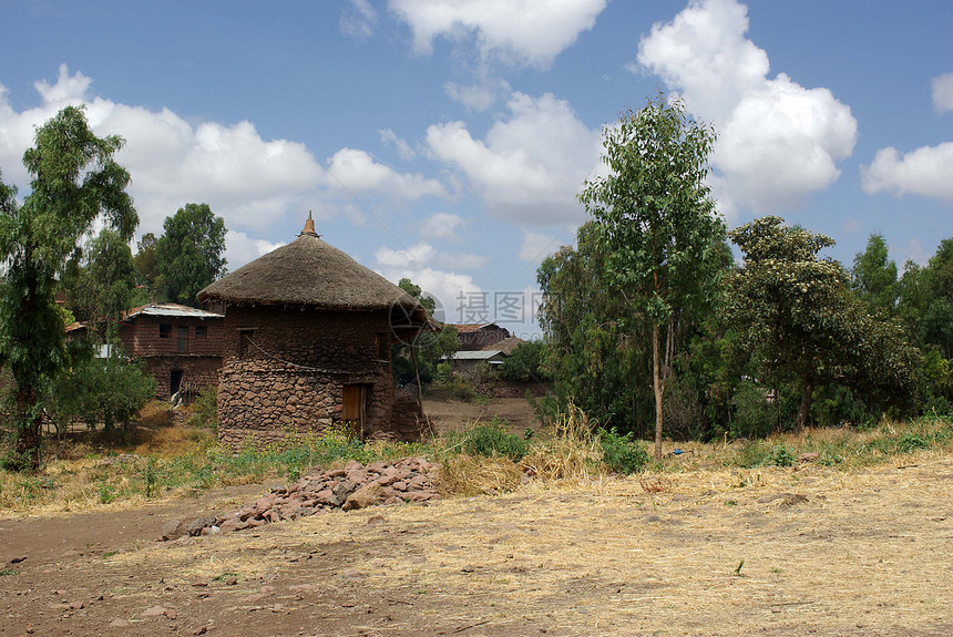 埃塞俄比亚的村庄棒子建筑学乡村小屋玉米农村房子国家图片