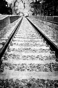 时间流逝小路运输铁路自由假期剪辑旅行黑与白永恒背景图片
