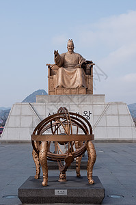 世宗至尊国王游客世宗旅行雕像背景图片