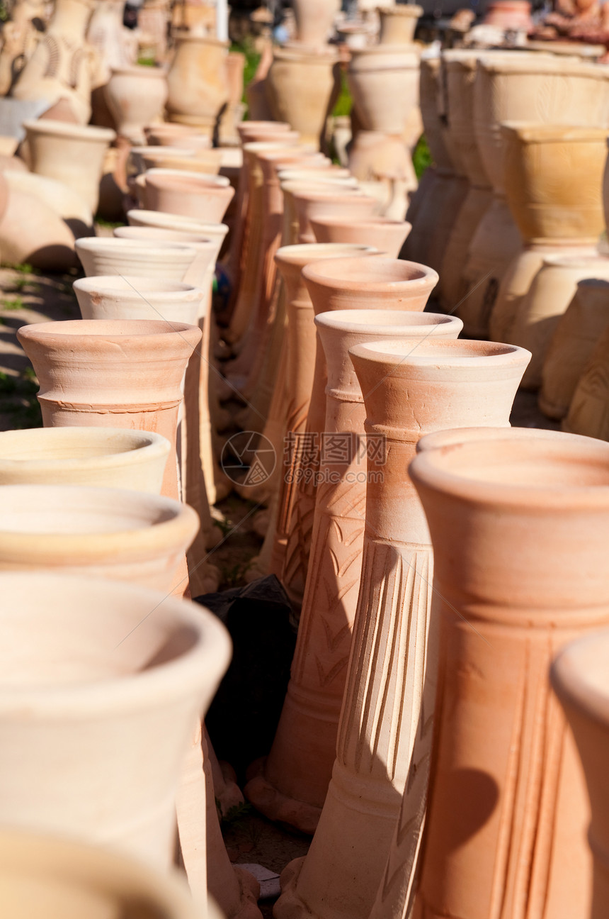 陶器产品水壶黏土土地文化商品棕色团体收藏市场图片