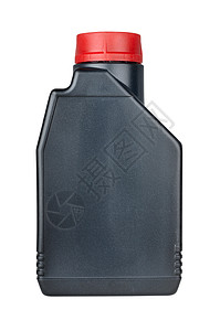 机动机油塑料瓶黑色塑料白色润滑油红色背景图片