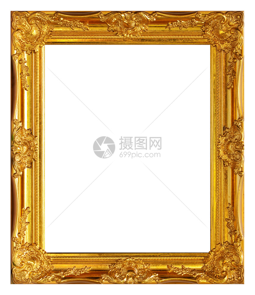 金金框画廊金子绘画乡村框架边界纹饰艺术木头镜子图片