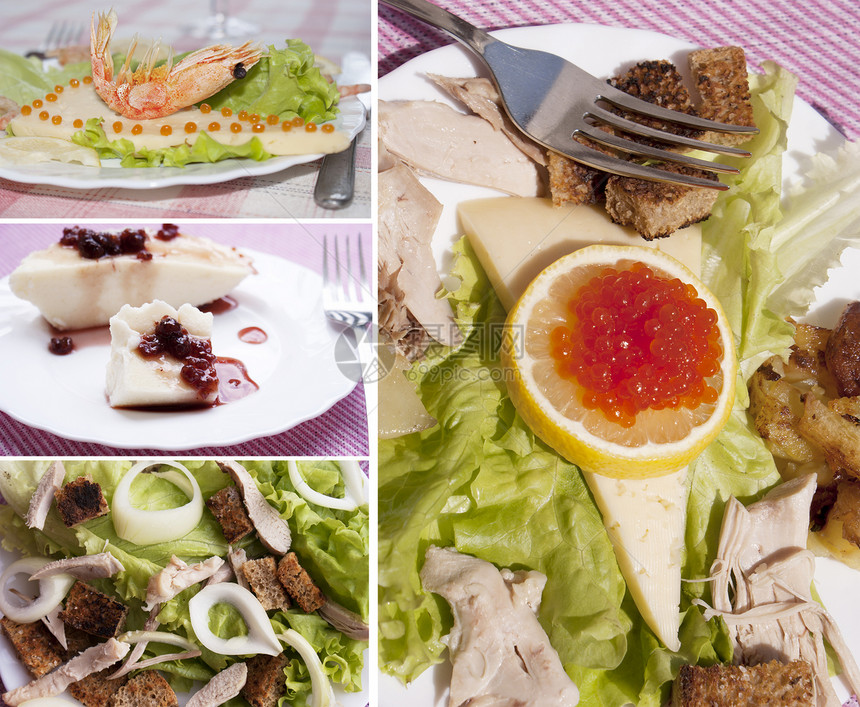 创意食品美食小吃洋葱餐厅产品鱼卵面包蔬菜盘子团体图片