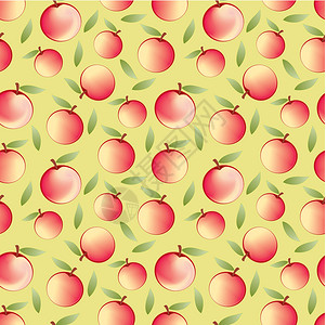 苹果苹果无缝模式和抽象自然背景插图织物食物水果墙纸饮料夹子饮食季节背景图片