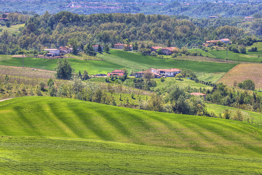 意大利北部皮德蒙特山丘和草原图片