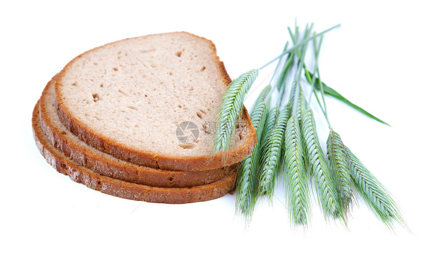 以白种背景 用耳朵烤面包植物生活烤箱早餐美食燕麦脆皮食物宏观饮食图片