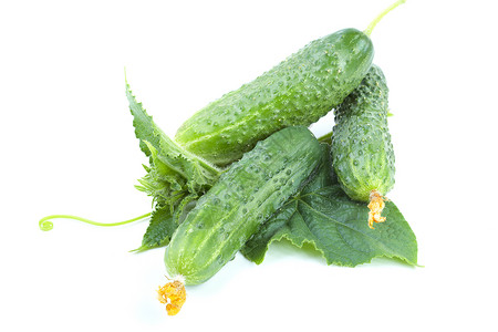 绿黄瓜与叶叶分离食物膳食团体营养叶子生活绿色维生素蔬菜收成背景图片