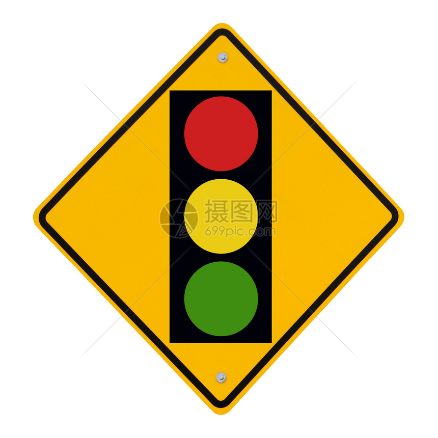 光头危险路标黄色钻石绿色红绿灯警告安全白色红色图片