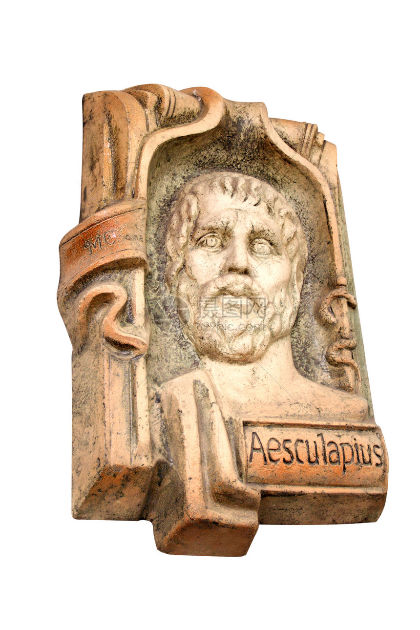 Asclepius 斜面棕色建筑学历史中心柱子医生医疗考古学古董大理石图片
