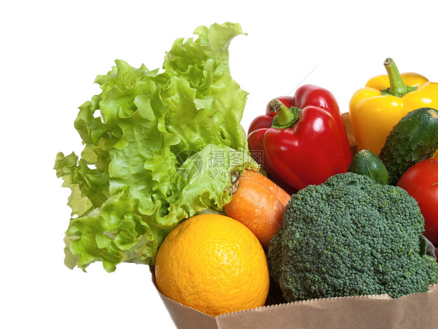 杂草红色蔬菜黄色纸袋胡椒食物白色黄瓜购物绿色图片
