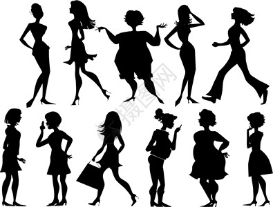 社会化妇女休购物者说话家庭商业女孩们数字跑步女性娱乐联盟设计图片