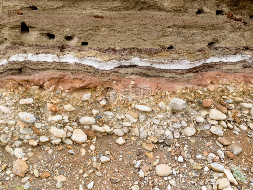 沉积在层层中的带状地质沉积物图片