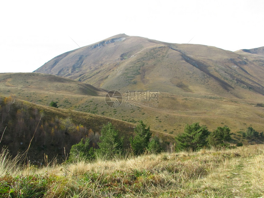 高加索山脉旅游石头爬坡植物群宽慰植被冰川山峰山脉全景图片