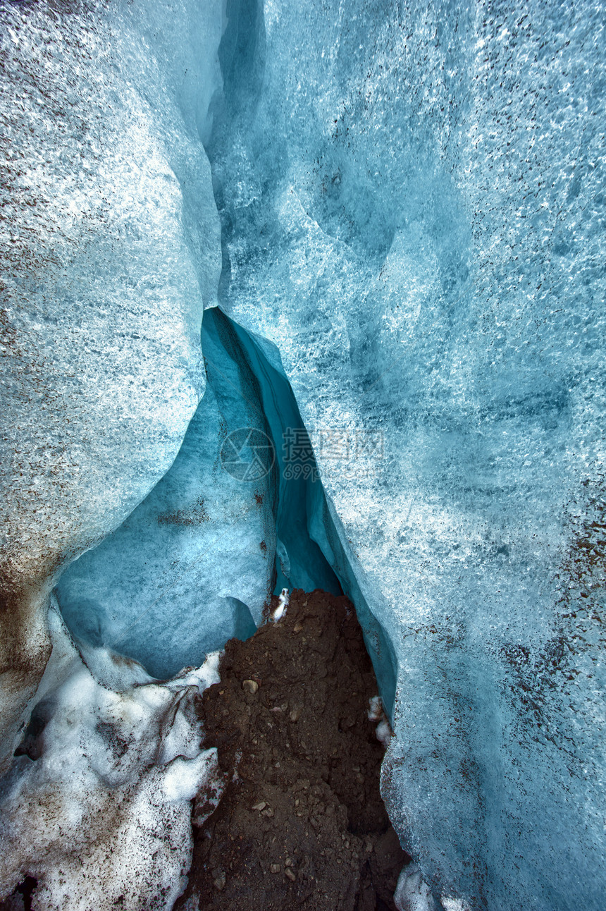 冰川冰洞峡谷高山鸿沟山沟远足山脉蓝色冰山场景洞穴图片