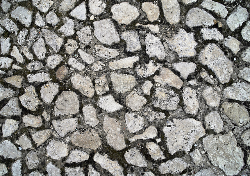 路面纹理正方形城市人行道古董鹅卵石街道花岗岩石头地面建造图片