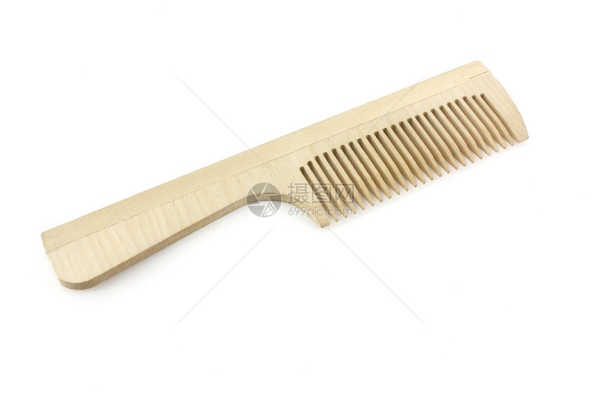 白色的木梳美丽梳子头发卫生产品护理发型木头工具图片