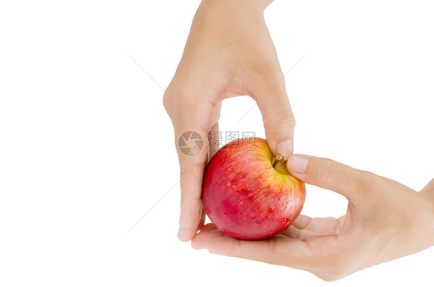 爱心苹果食物营养饮食小吃白色手腕水果手指手臂女士图片