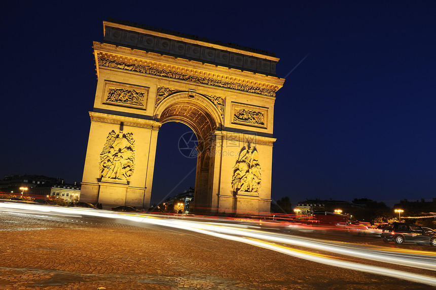 胜利之拱门 法国巴黎 法国巴黎旅行名声旅游街道艺术首都地标纪念碑正方形天空图片