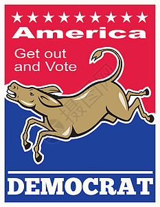 民主党驴吉祥物美国投票背景图片