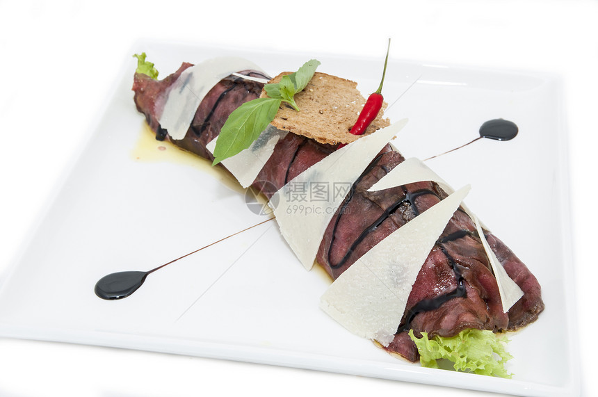 焦积colpaccio美食火箭沙拉食物视图系列固化盘子水平意大利语图片