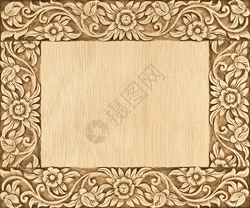 花雕花框工艺木头雕刻木工正方形控制板玫瑰文化框架材料背景图片