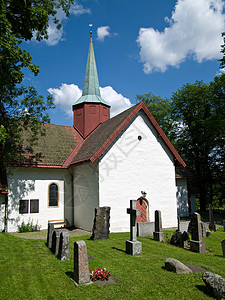 挪威Haslum中世纪教堂高清图片