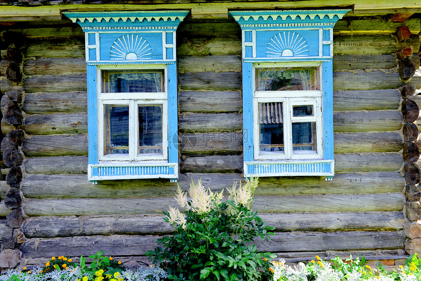 窗口花环框架村庄住宅文化城市窗户建造房子装饰品木头图片
