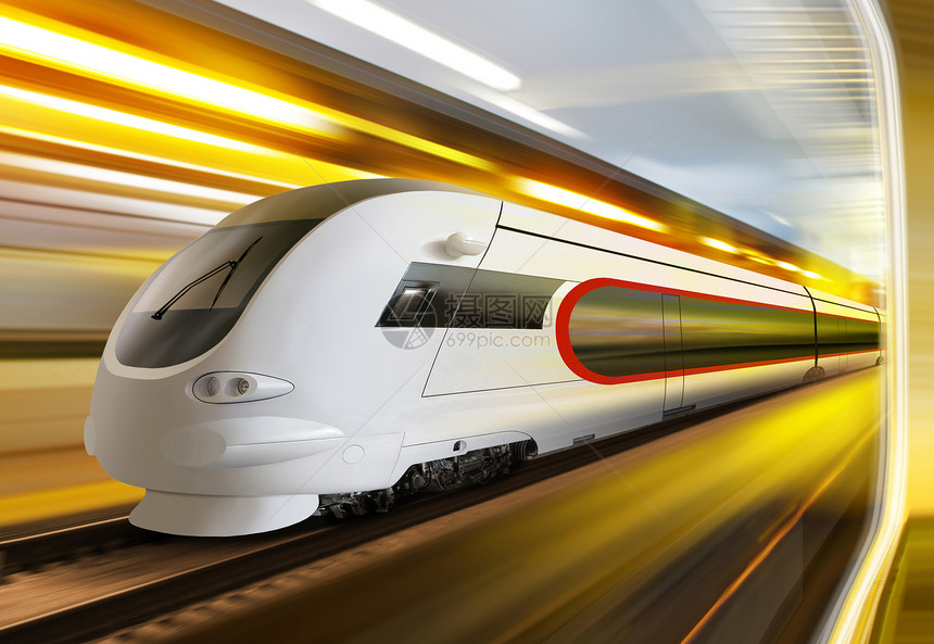 隧道中超速简化列车图片