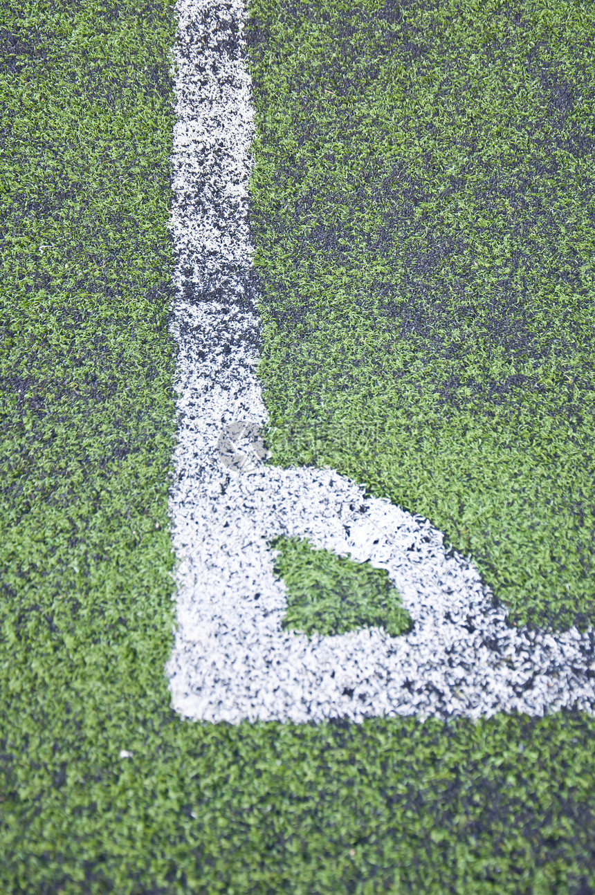 角线体育场足球地面足球场场地橡皮游戏绿色角落白线图片