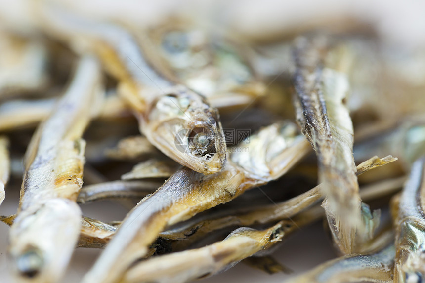 干鱼茶点市场盐渍白色工作室小吃海鲜团体钓鱼美食图片