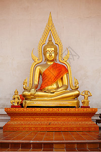 金佛图象 泰国男人光环偶像雕塑黄铜数字纪念碑宗教雕像金子背景图片