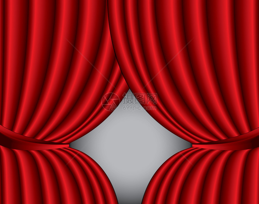 红戏院丝绸幕幕背景与波浪奢华电影剧院材料公告乐队娱乐观众墙纸天鹅绒图片