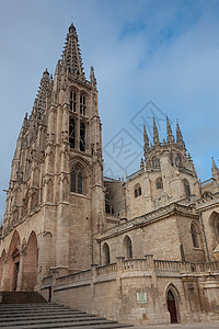 素材大钟声西班牙卡斯蒂利亚莱昂布尔戈斯大教堂历史钟声城市旅行天炉宗教遗产旅游石头圆顶背景