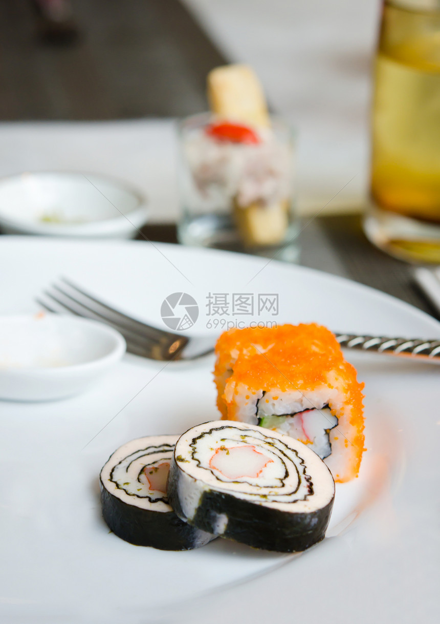 日食美食黄瓜鱼片海藻菜单海鲜寿司食物蟹棒图片