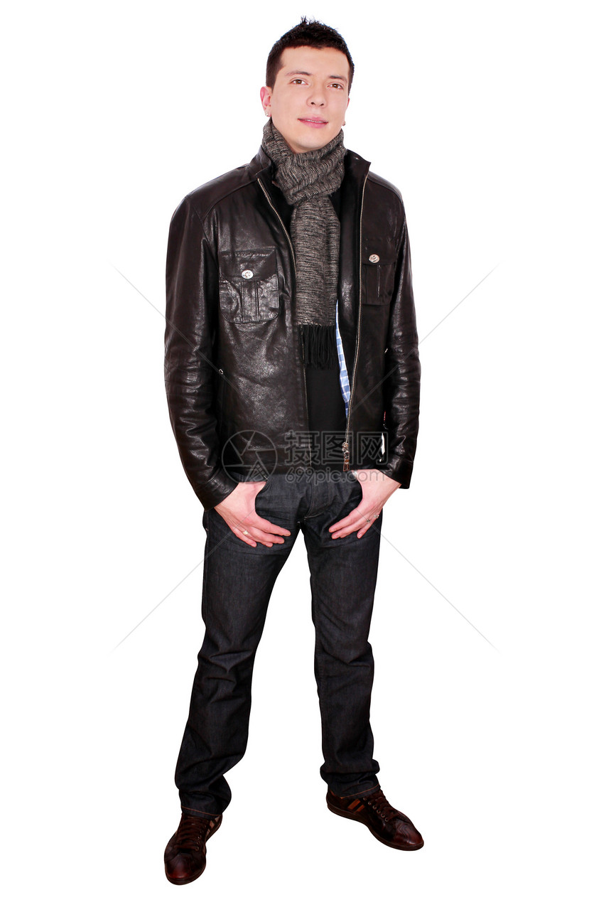 青年男子装扮黑色姿势牛仔裤成人男性冒充工作室图片
