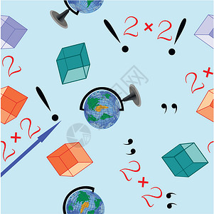 学校模式数字地球乘法立方体背景图片