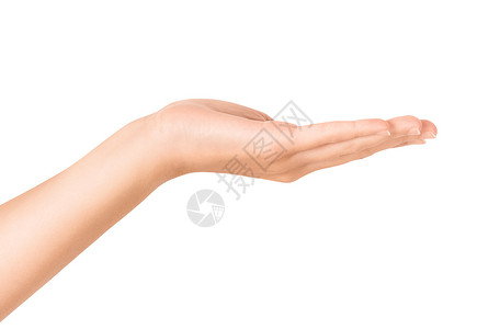 开放手势展示手臂女孩成人求婚贫困欲望女性礼物空白背景图片