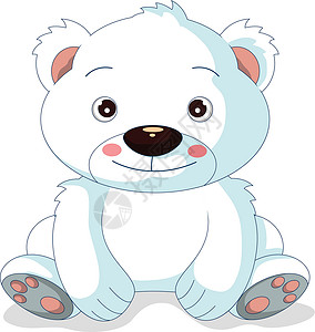 可爱的北极熊漫画背景图片