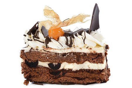 黑森林蛋糕巧克力黑森林水果奶油食物甜点工作室背景图片