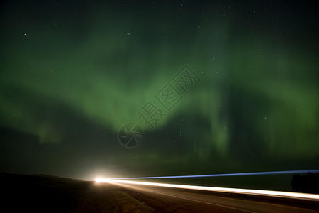 北极光绿色星星极光天空北极星背景图片