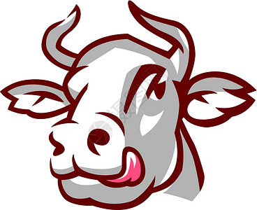 白牛头奶牛农场棕色头像白色品位兽头牛奶插图符号高清图片